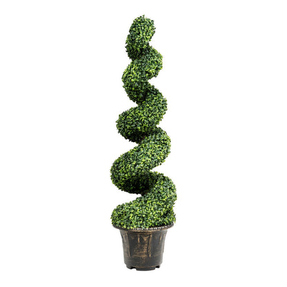 4 Feet Artificial Boxwood Spiral Green Leaves Tree, Green Faux Plants at Gallery Canada