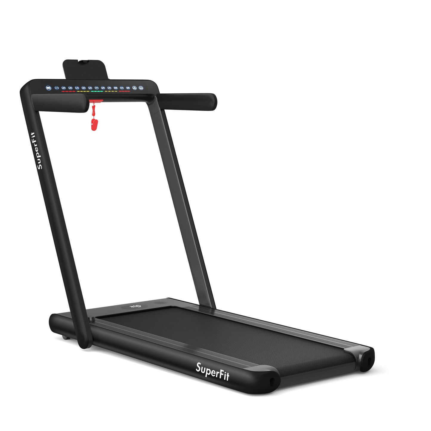 2-in-1 Electric Motorized Folding Treadmill with Dual Display, Black Treadmills at Gallery Canada