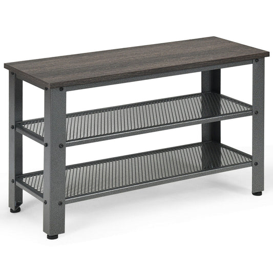 3-Tier Shoe Rack Industrial Bench, Black Shoe Racks & Storage Benches Black at Gallery Canada