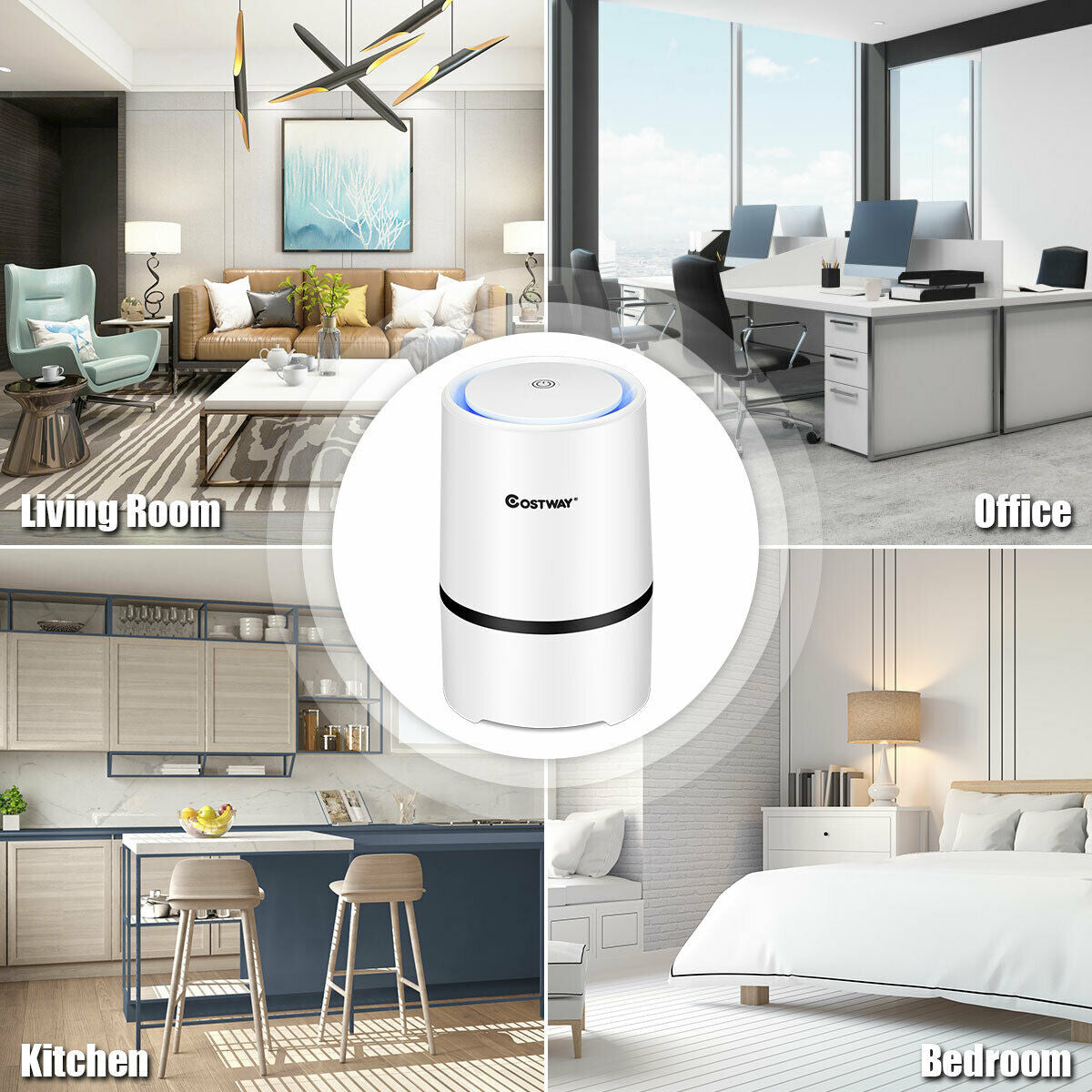 Mini Ionic 3-in-1 Composite HEPA Air Purifier, White Air Purifiers at Gallery Canada