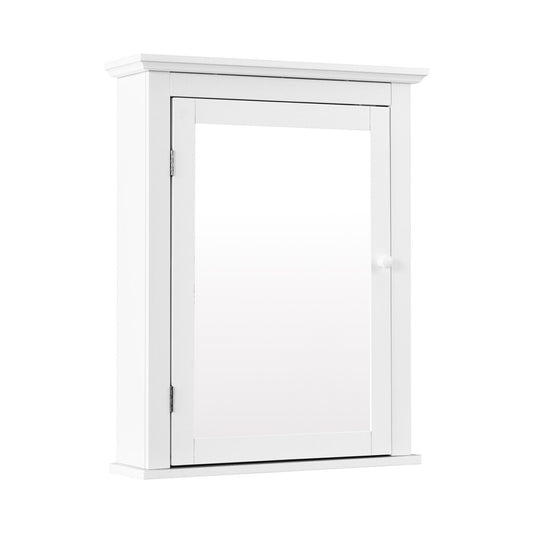 Wall Mounted Bathroom Mirror Cabinet, Adjustable Shelf, White Wall Cabinets White at Gallery Canada