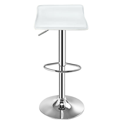 Set of 2 Adjustable PU Leather Backless Bar Stools, White Bar Stools at Gallery Canada