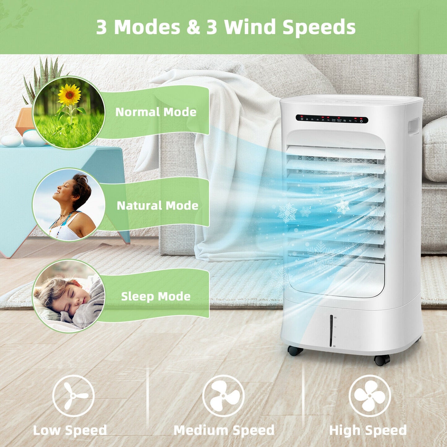 4-In-1 Portable Evaporative Air Cooler, Timer, 3 Modes, White Air Coolers at Gallery Canada