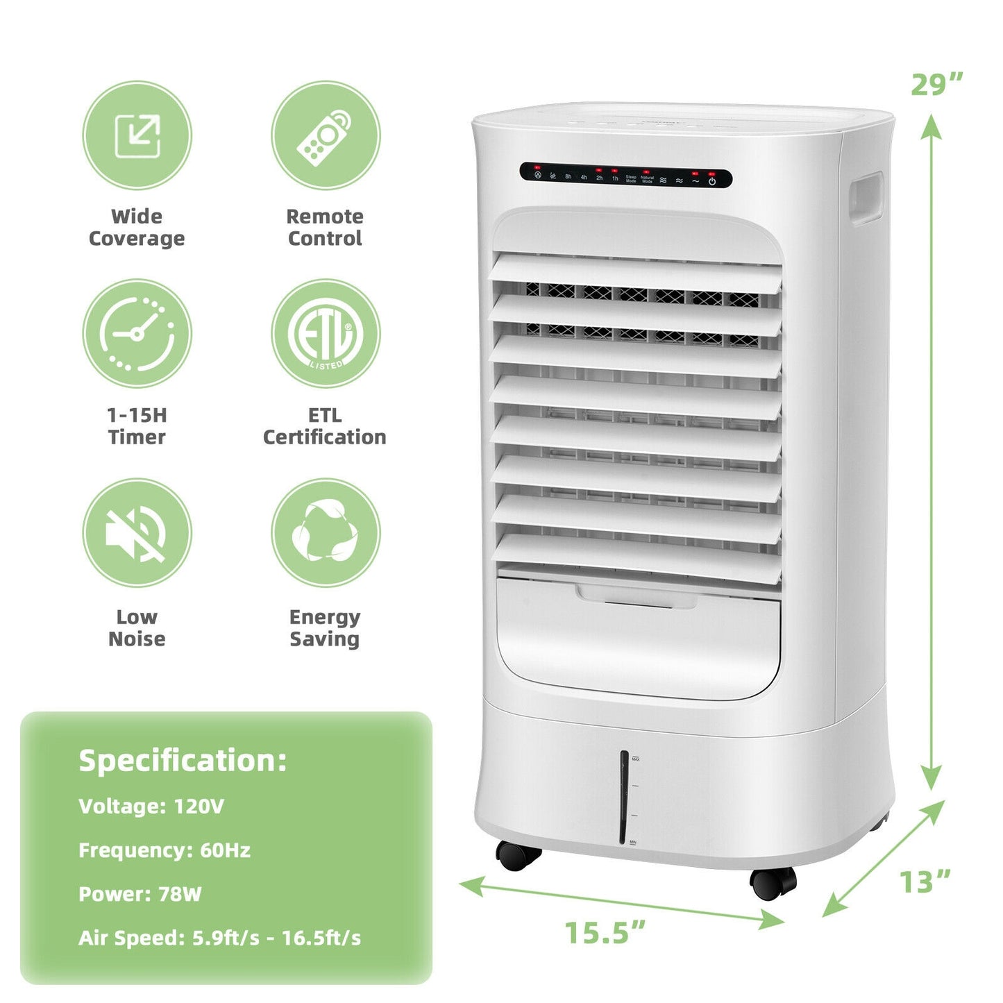 4-In-1 Portable Evaporative Air Cooler, Timer, 3 Modes, White Air Coolers at Gallery Canada