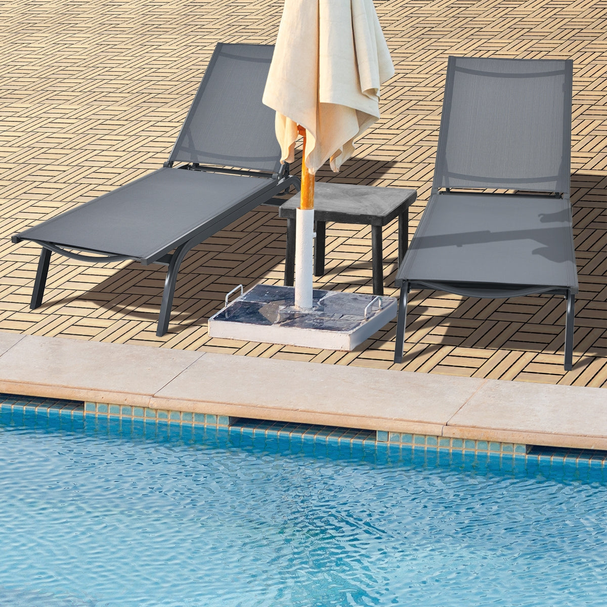 10 Pieces 12 x 12 Inch Acacia Wood Interlocking Check Deck Tiles, Brown Decorative Fencing & Flooring at Gallery Canada