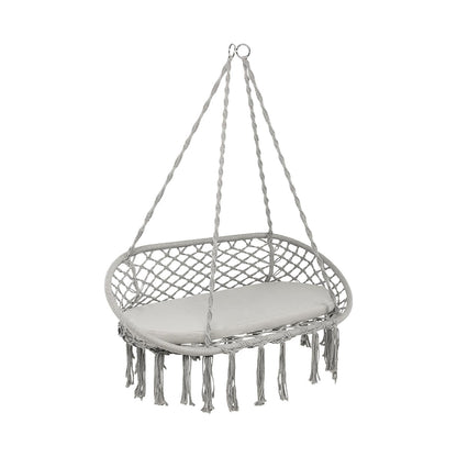 2 Person Hanging Hammock Chair with Cushion Macrame Swing, Gray Hammocks at Gallery Canada