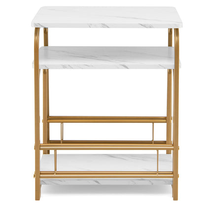 Faux Marble Nesting Tables, 2-Piece Set, White