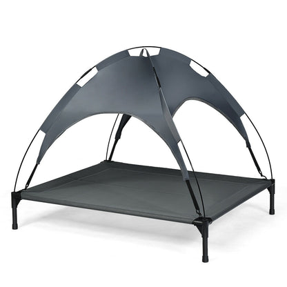 Portable Elevated Outdoor Pet Bed, Removable Canopy Shade, 42 Inch, Dark Gray Dog Supplies Dark Gray at Gallery Canada