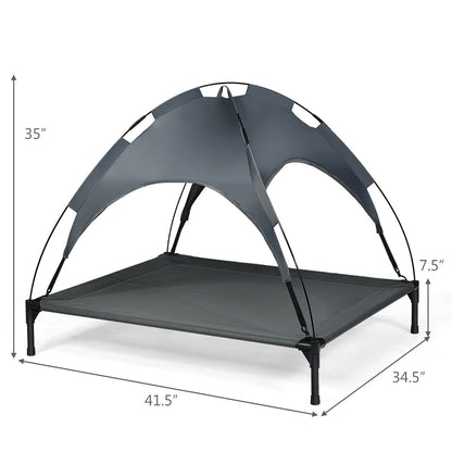 Portable Elevated Outdoor Pet Bed with Removable Canopy Shade-42 Inch, Dark Gray Dog Supplies at Gallery Canada