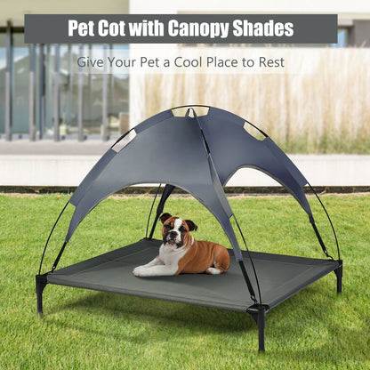 Portable Elevated Outdoor Pet Bed with Removable Canopy Shade-42 Inch, Dark Gray Dog Supplies at Gallery Canada