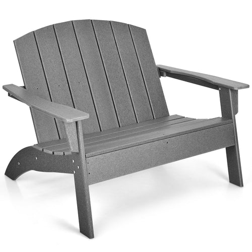 HDPE Patio Adirondack Chair for Porch Garden Backyard, Gray