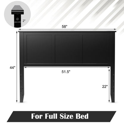 Full Wood Headboard Flat Panel with Pre-drilled Holes and Height Adjustment, Black Headboards at Gallery Canada