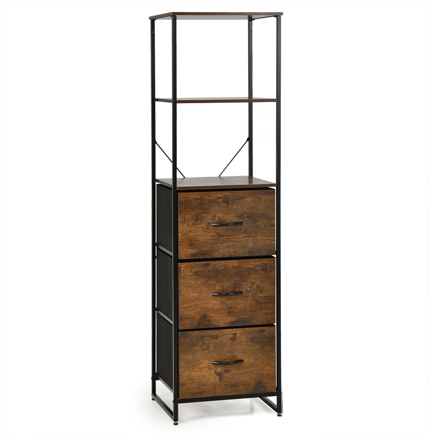 Freestanding 3 Drawer Dresser With 3 Shelves, Brown Dressers & Chests at Gallery Canada