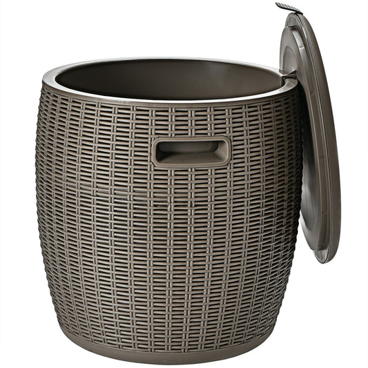 9.5 Gallon 4-in-1 Rattan Cocktail Table, Brown Coolers Brown at Gallery Canada