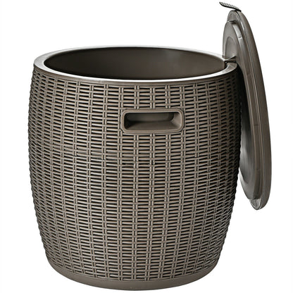 9.5 Gallon 4-in-1 Rattan Cocktail Table, Brown Coolers Brown at Gallery Canada