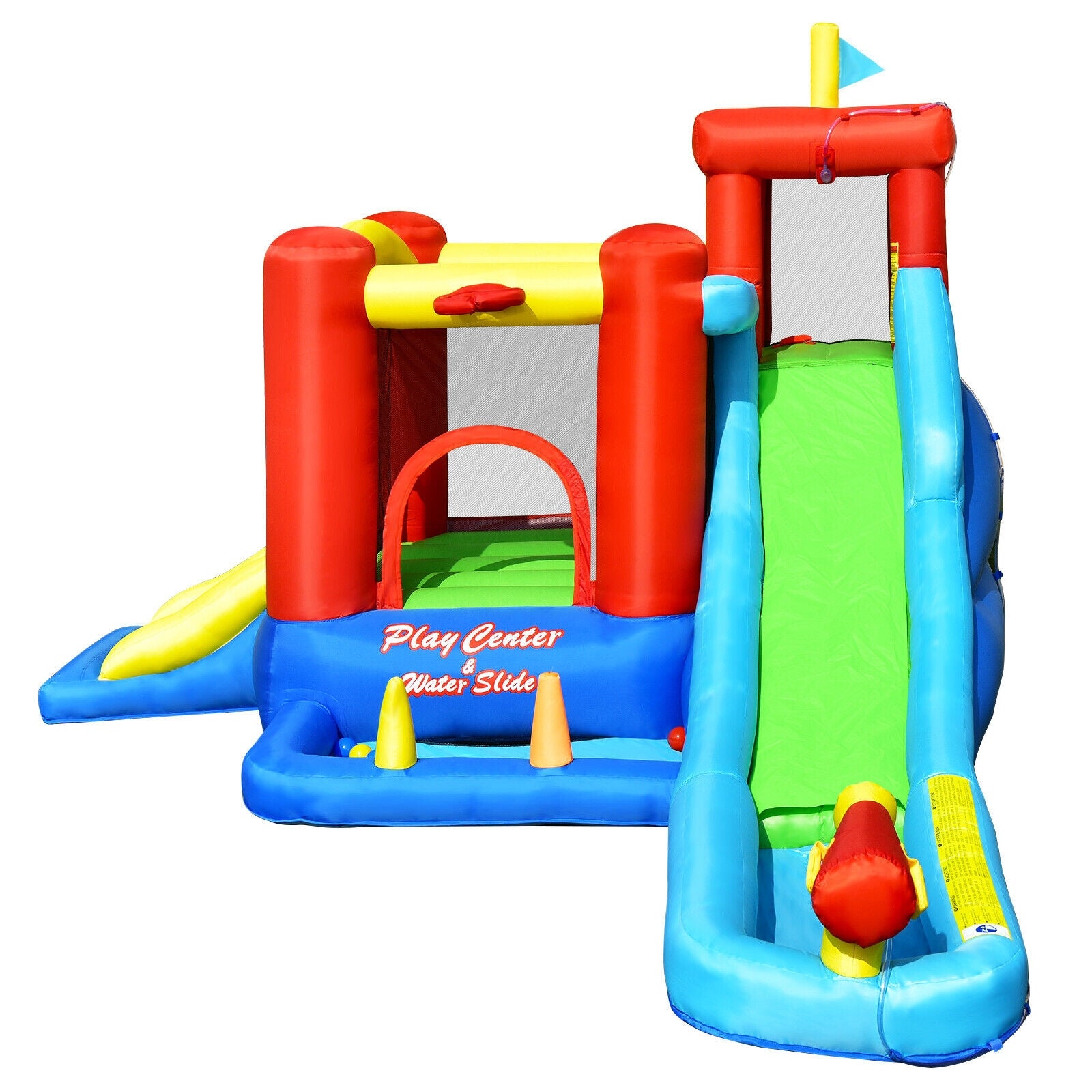9-in-1 Inflatable Kids Water Slide Bounce House without Blower, Multicolor Bounce House at Gallery Canada