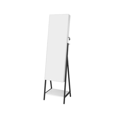 Freestanding Jewelry Cabinet With Full-Length Mirror, White Jewelry Armoires at Gallery Canada