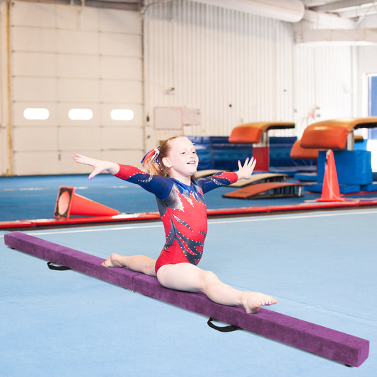 7 Feet Folding Portable Floor Balance Beam with Handles for Gymnasts, Purple Toy Sports Purple at Gallery Canada
