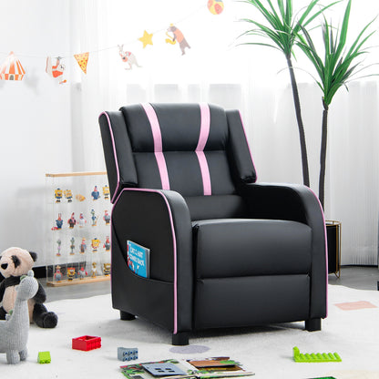 Kids Recliner Chair with Side Pockets and Footrest, Pink Kids Chairs & Seating at Gallery Canada