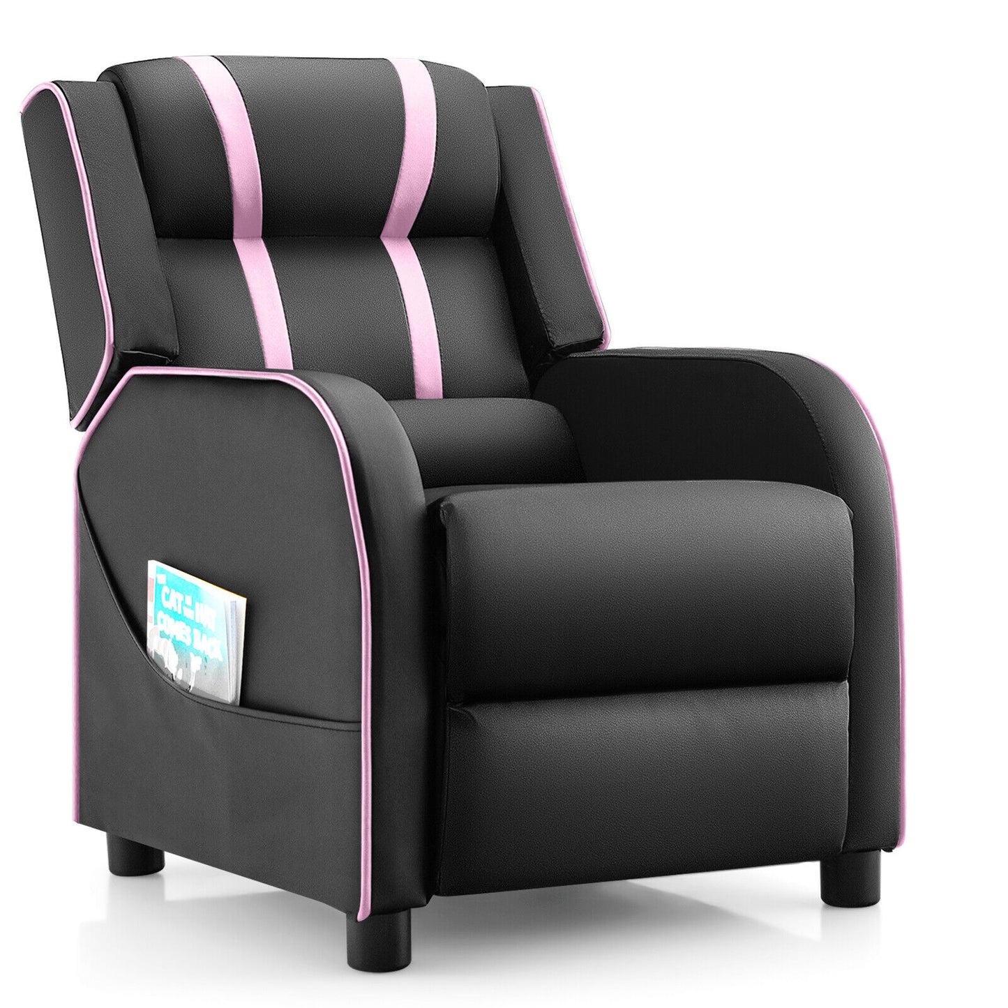 Kids Recliner Chair with Side Pockets and Footrest, Pink Kids Chairs & Seating Pink at Gallery Canada