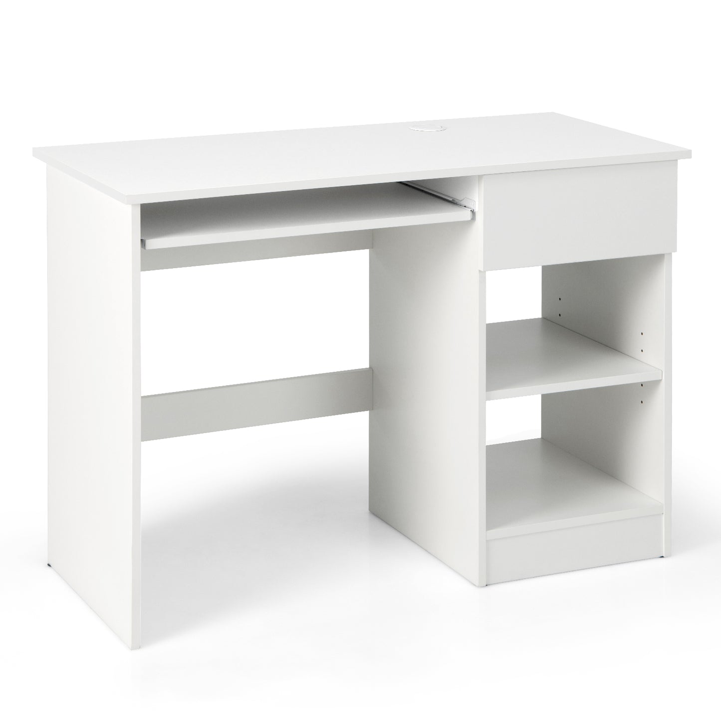 Wooden Computer Desk With CPU Stand, White Computer Desks at Gallery Canada