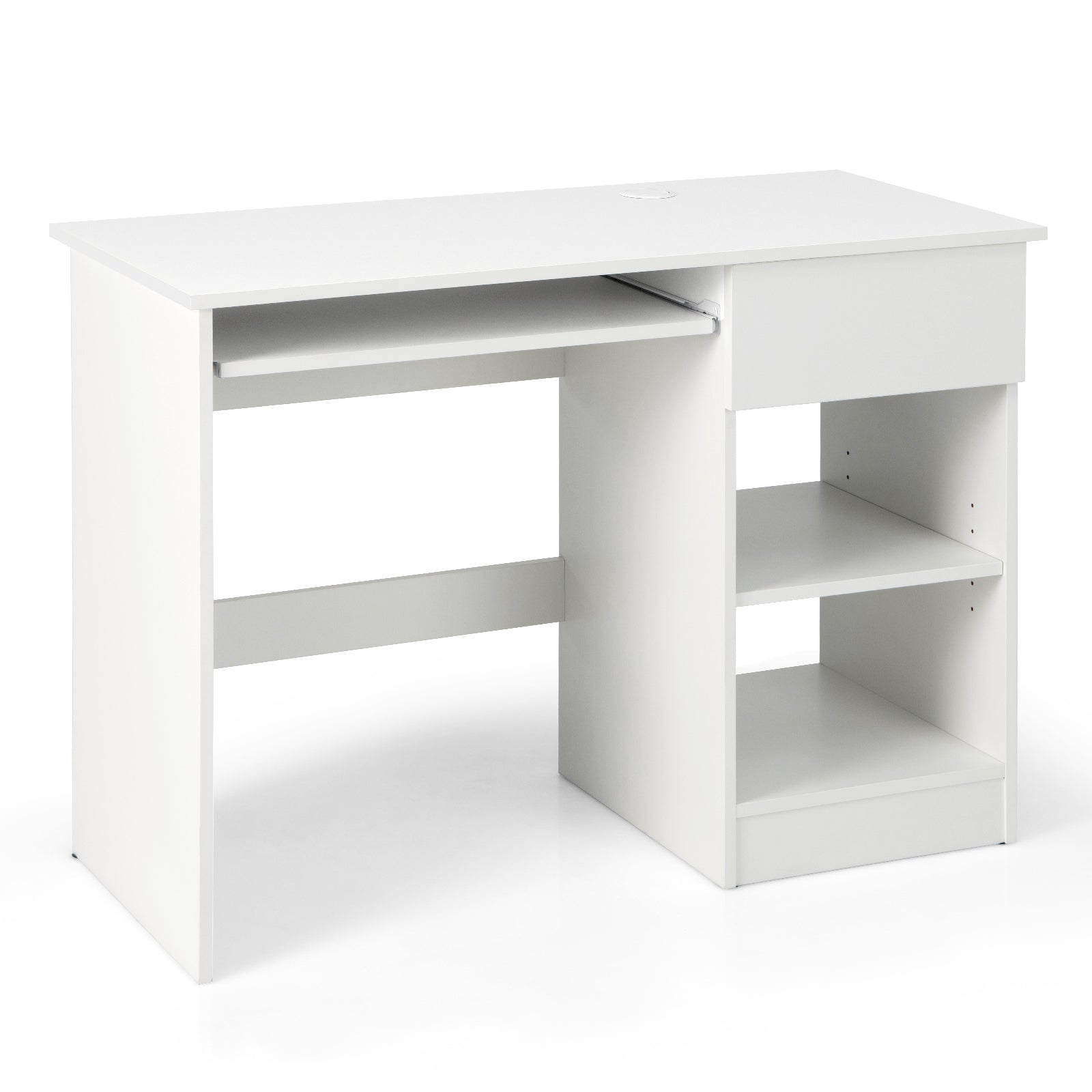 Wooden Computer Desk With CPU Stand, White Computer Desks at Gallery Canada