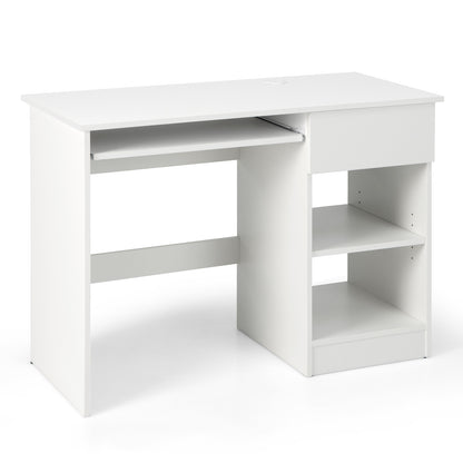 Wooden Computer Desk With CPU Stand, White Computer Desks at Gallery Canada