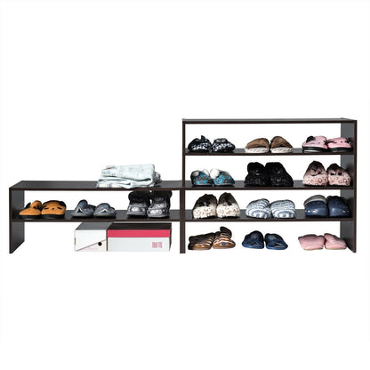 3 Pieces 31-Inch Stackable Multi-Shape Shoe Rack, Brown Shoe Racks & Storage Benches at Gallery Canada