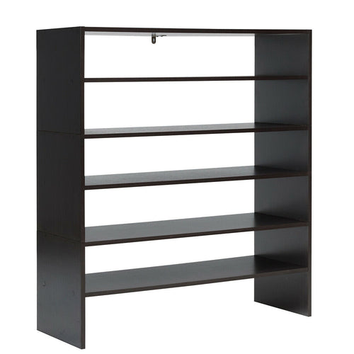3 Piece Stackable Multi-Shape Shoe Rack, 31-Inch, Brown