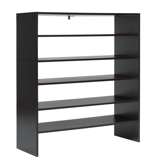 3 Piece Stackable Multi-Shape Shoe Rack, 31-Inch, Brown