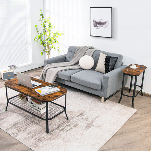 Narrow End Side Sofa Table, Rustic Brown
