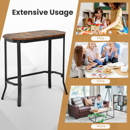 Narrow End Side Sofa Table, Rustic Brown