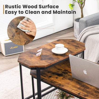 Narrow End Side Sofa Table, Rustic Brown