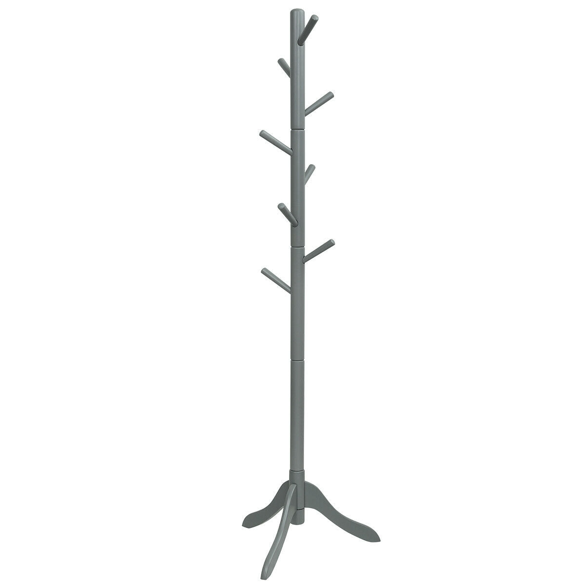 Adjustable Wooden Tree Coat Rack, 8 Hooks, Gray Coat Racks & Hall Trees at Gallery Canada