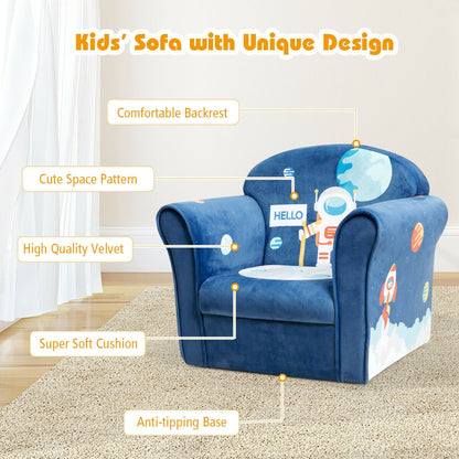 Kids Astronaut Armrest Upholstered Couch, Blue Kids Chairs & Seating at Gallery Canada