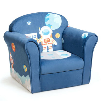 Kids Astronaut Armrest Upholstered Couch, Blue Kids Chairs & Seating Blue at Gallery Canada