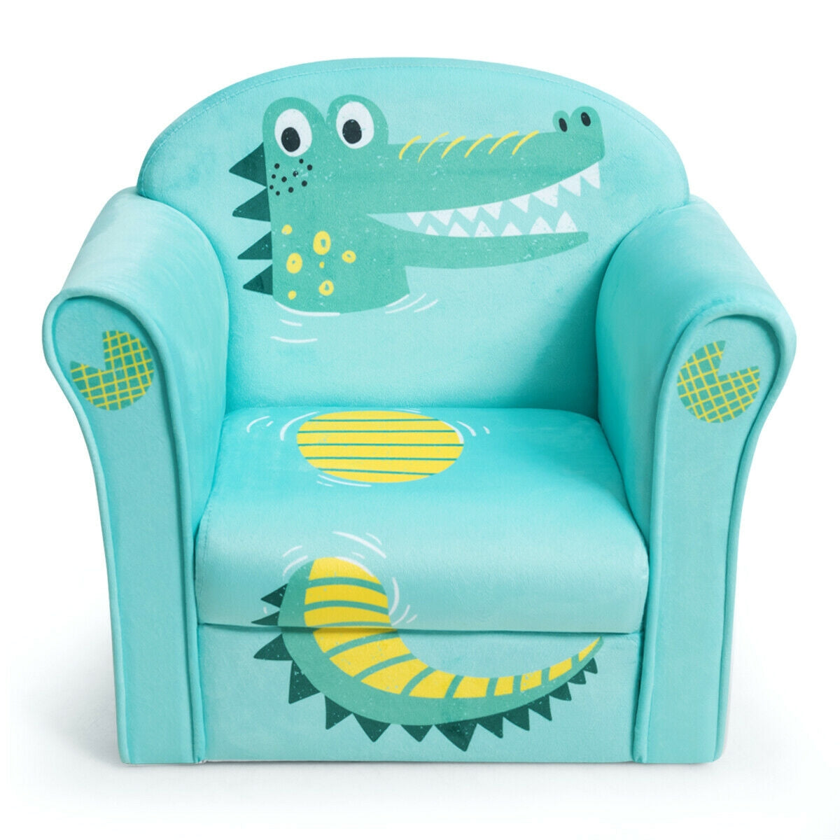 Kids Crocodile Armrest Upholstered Couch, Green Kids Chairs & Seating at Gallery Canada