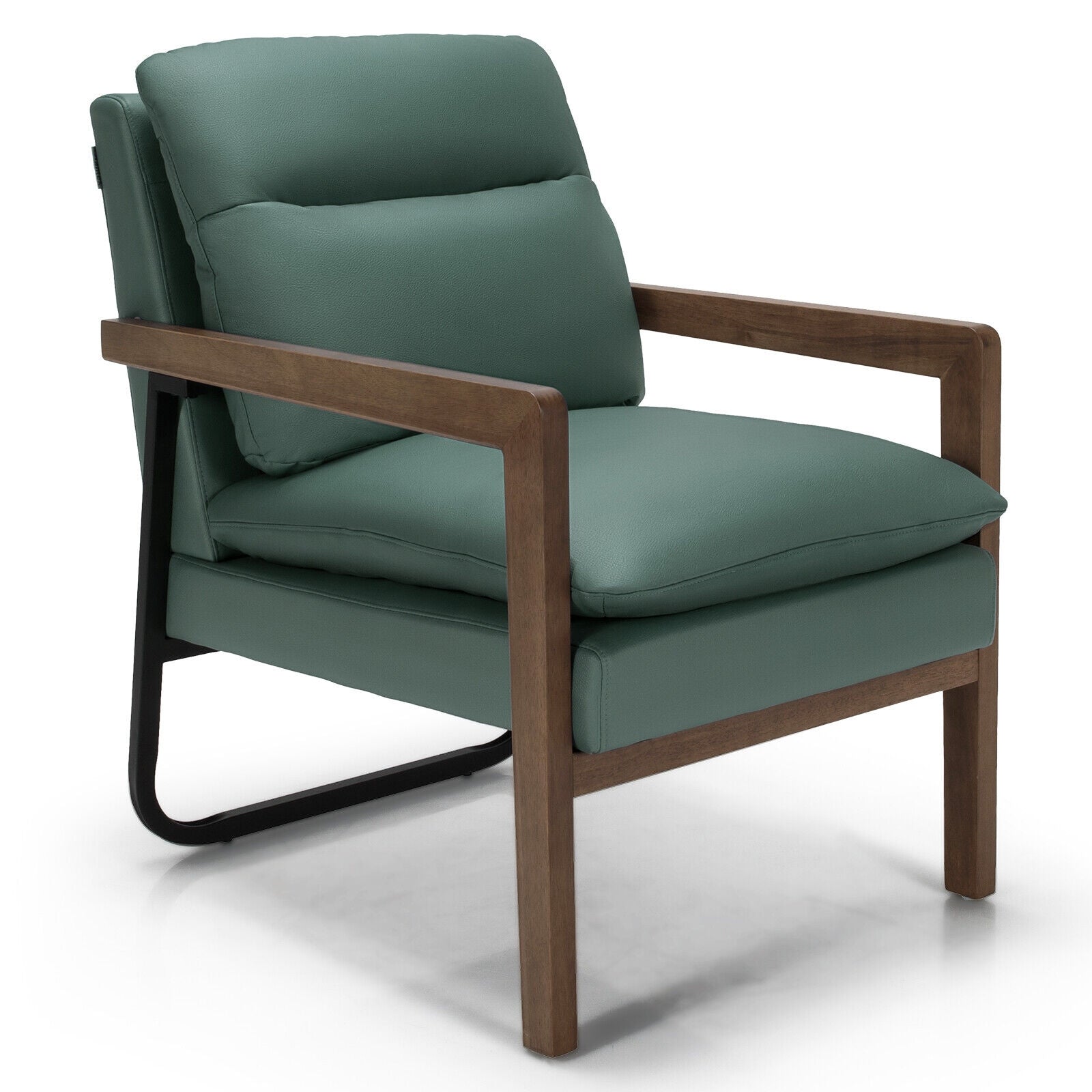 Single Sofa Chair, Extra-Thick Padded Backrest and Seat Cushion, Green Accent Chairs at Gallery Canada