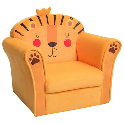 Kids Armrest Lion Upholstered Sofa, Orange Kids Chairs & Seating at Gallery Canada