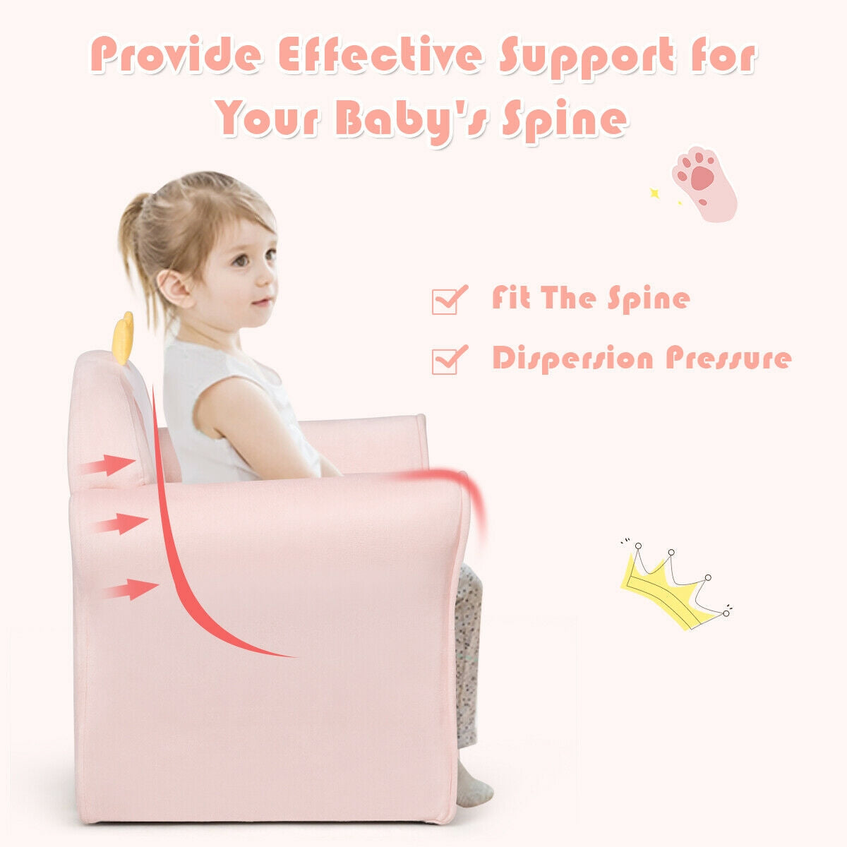 Kids Lamb Sofa Children Armrest Couch, Pink Kids Chairs & Seating at Gallery Canada