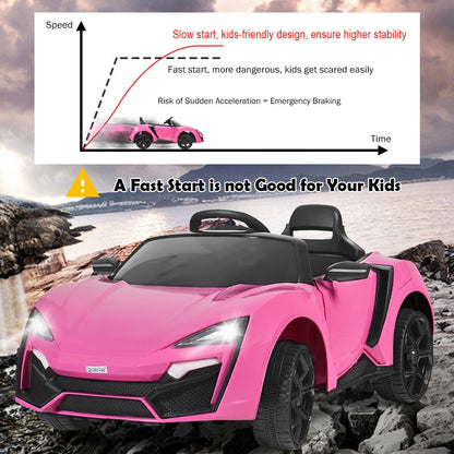12V 2.4G RC Electric Vehicle with Lights, Pink Powered Ride On Toys at Gallery Canada