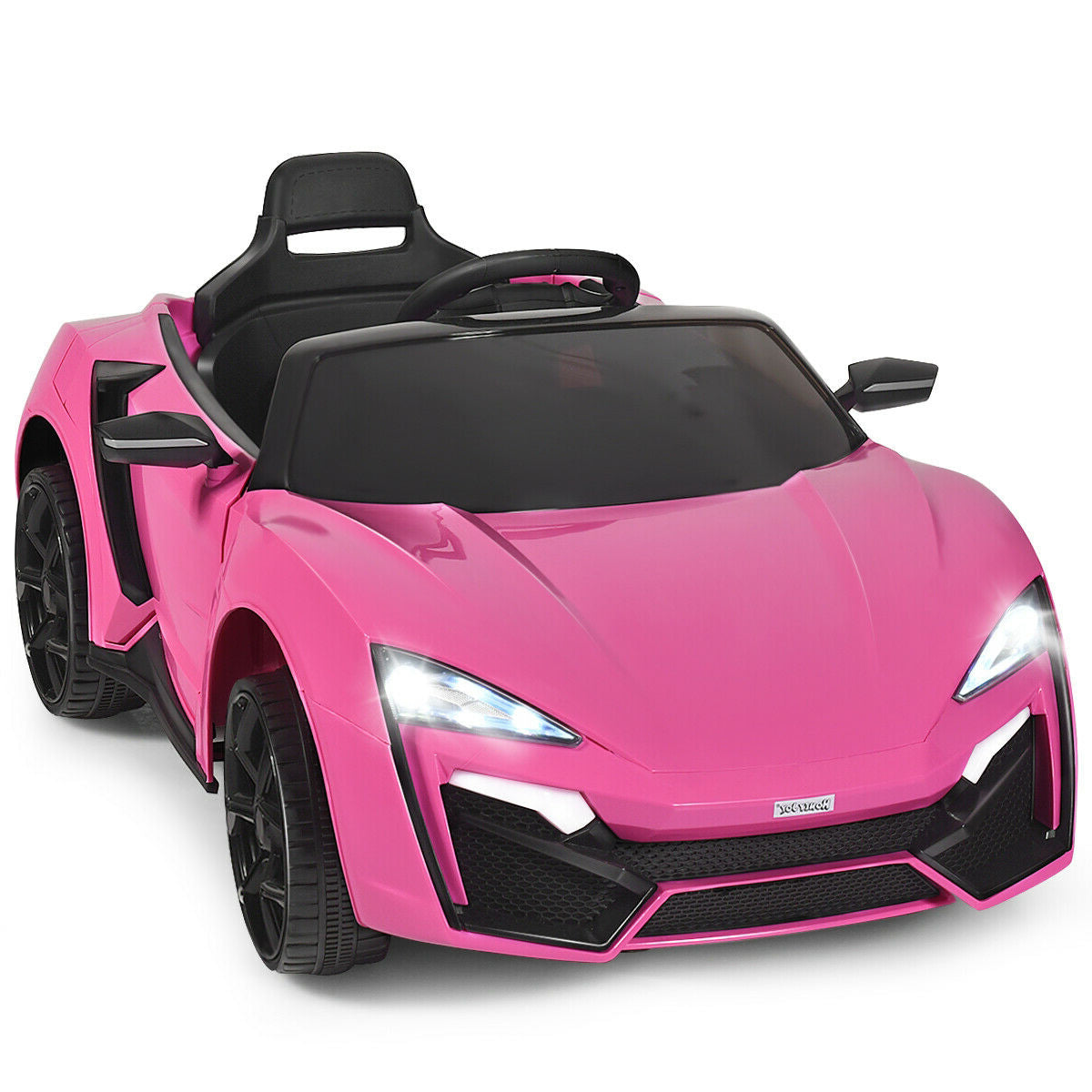 12V 2.4G RC Electric Vehicle with Lights, Pink Powered Ride On Toys at Gallery Canada