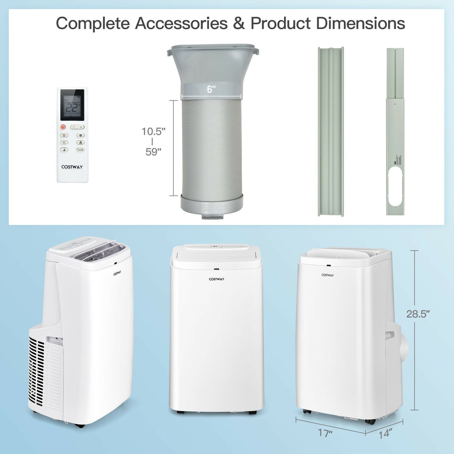 9000BTU 3-in-1 Portable Air Conditioner with Remote, White Portable Air Conditioners at Gallery Canada