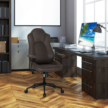 High Adjustable Back Executive Office Chair with Armrest, Brown Executive Chairs at Gallery Canada