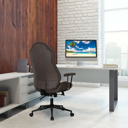 Adjustable Back Executive Office Chair With Armrest, Brown Executive Chairs at Gallery Canada