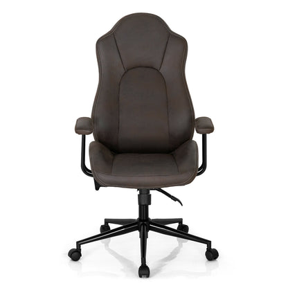 High Adjustable Back Executive Office Chair with Armrest, Brown Executive Chairs at Gallery Canada