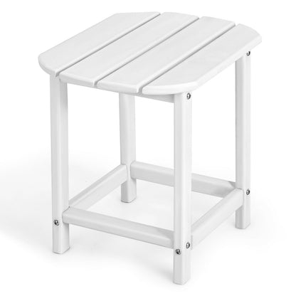 18 Inch Weather Resistant Side Table, Garden Patio Yard, White