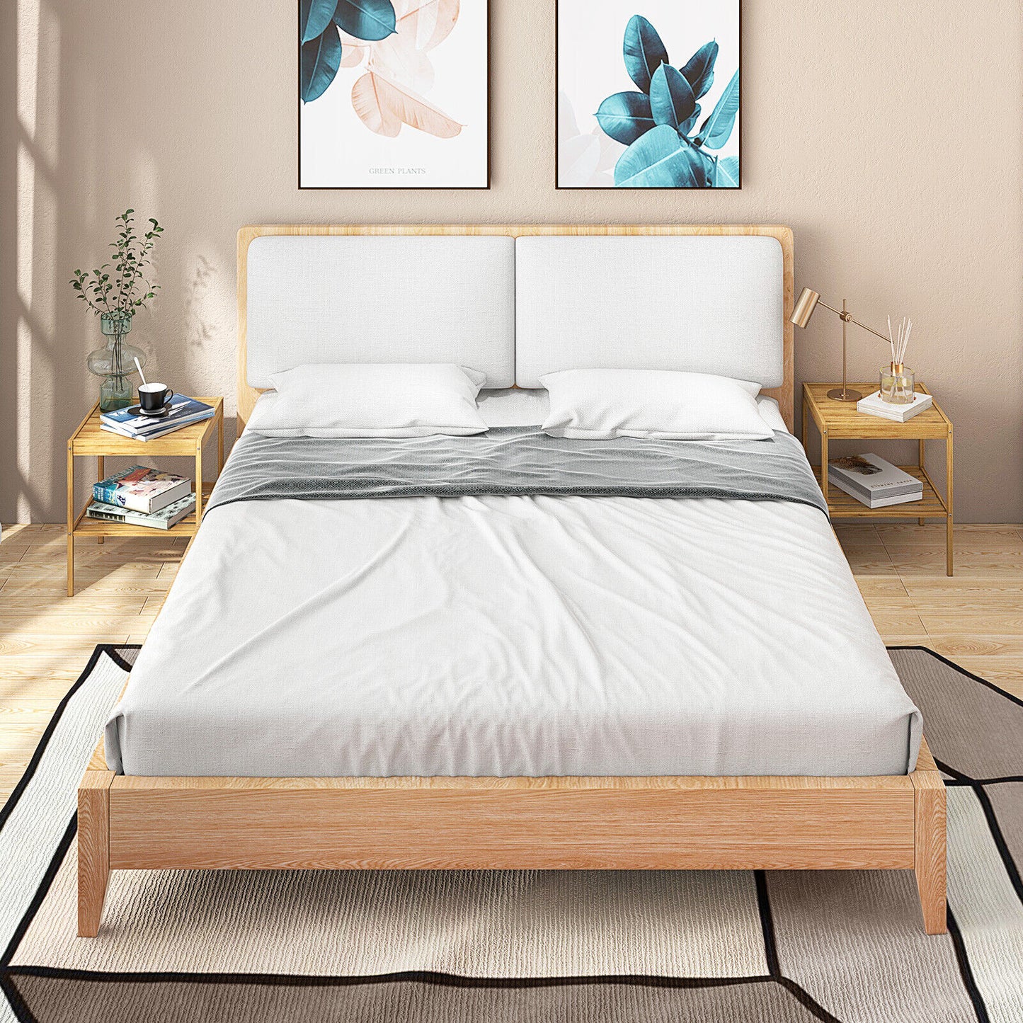 2 Tier Bamboo Nightstand, Natural, 2 Pieces Nightstands at Gallery Canada