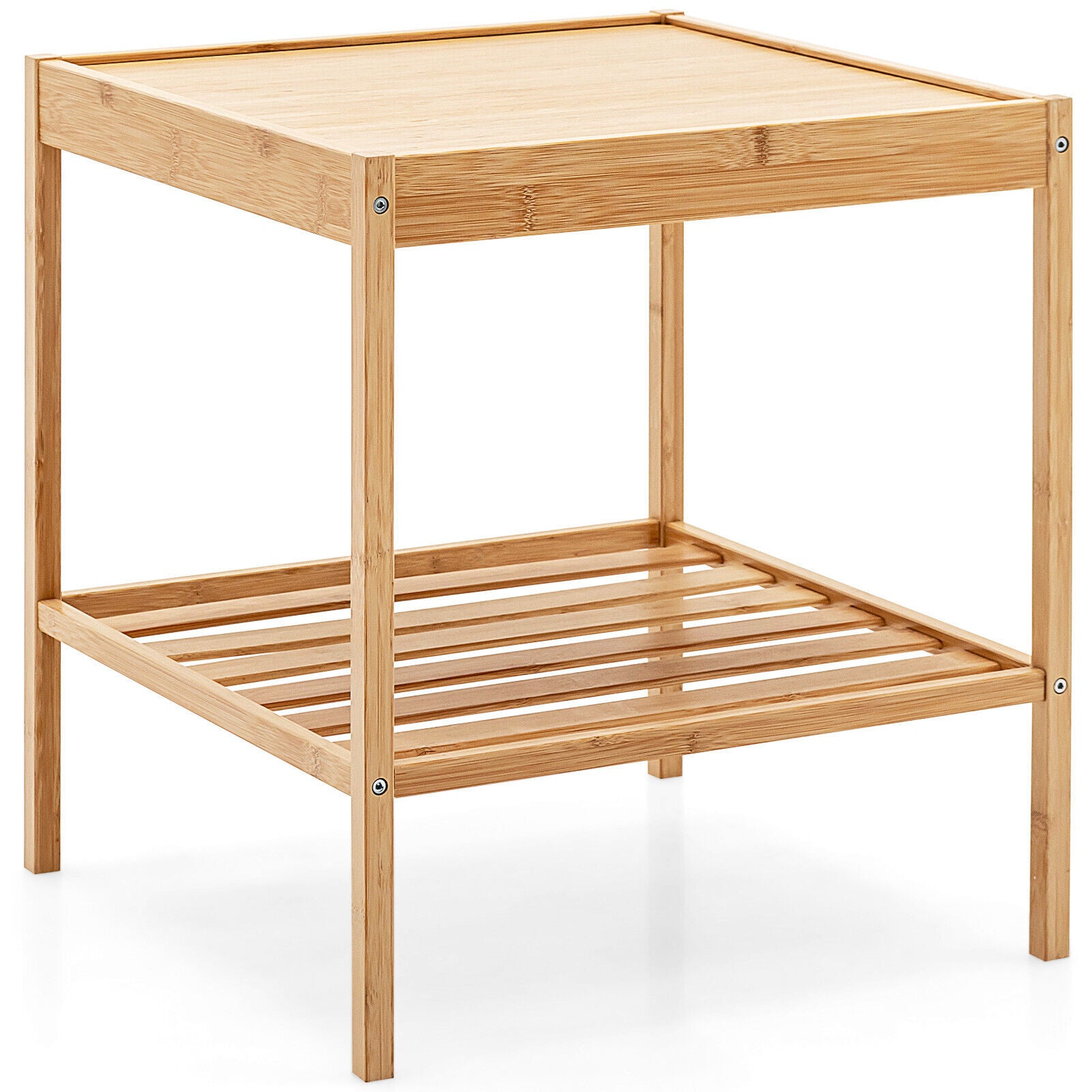 2 Tier Bamboo Nightstand, Natural, 2 Pieces Nightstands at Gallery Canada
