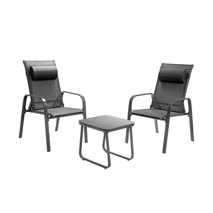 3 Piece Patio Bistro Set, Adjustable Backrest, Gray Patio Conversation Sets at Gallery Canada
